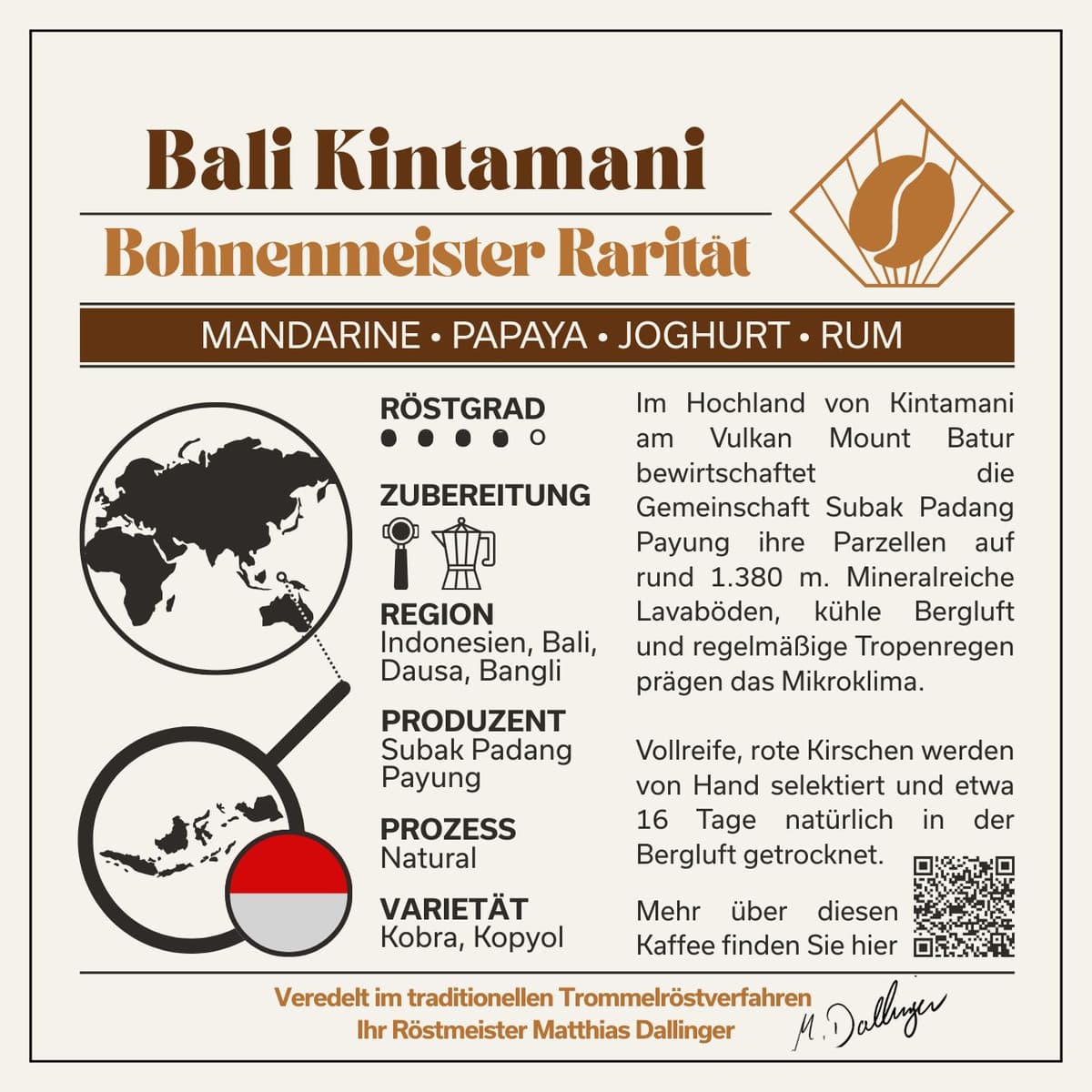 Indonesien Bali Kintamani - Espresso