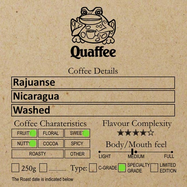 Nicaraguan Rajuanse Estate Pacamara Washed RFA coffee