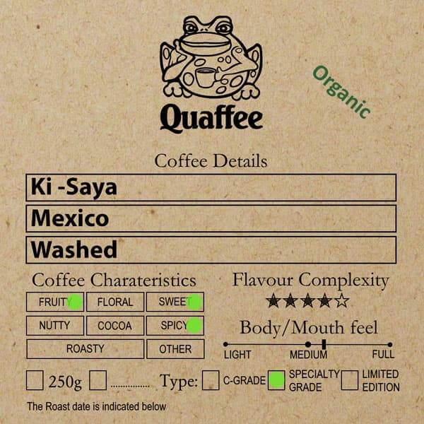 Mexican Ki-Saya Organic Washed Arabica Coffee